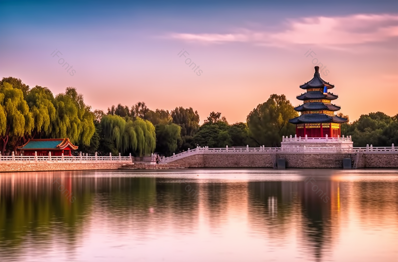 黄色黄昏树木茂密景点摄影背景,高清,摄影图,摄影图片,图片大全,摄影图免费下载